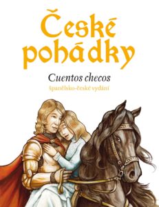 Portada del libro Cuentos checos. Príncipe y princesa en un caballo marrón.