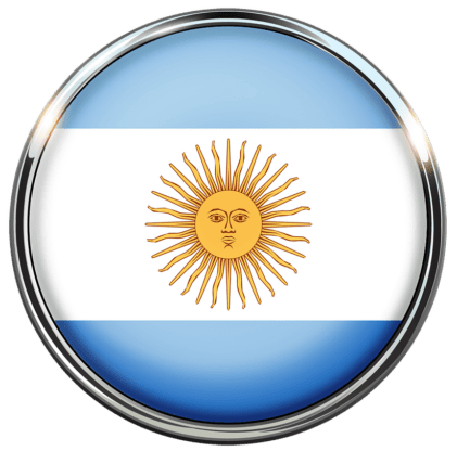 Los colores nacionales de Argentina en la placa circular